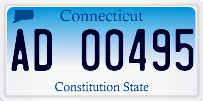 CT license plate AD00495