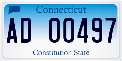 CT license plate AD00497