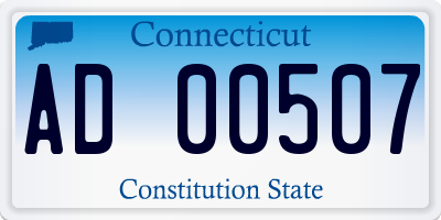 CT license plate AD00507