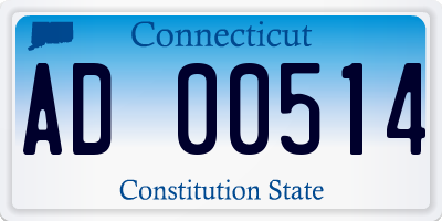 CT license plate AD00514
