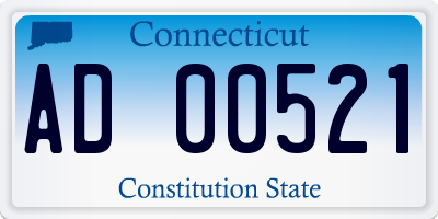 CT license plate AD00521