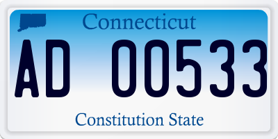 CT license plate AD00533