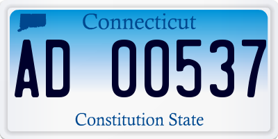 CT license plate AD00537