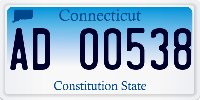 CT license plate AD00538