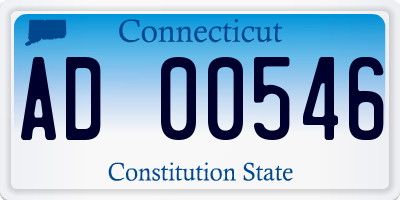 CT license plate AD00546
