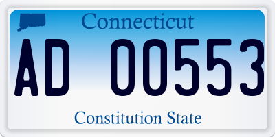 CT license plate AD00553