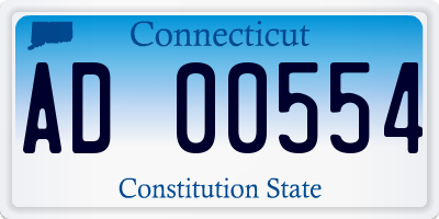 CT license plate AD00554