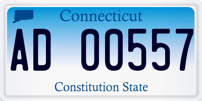 CT license plate AD00557