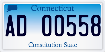 CT license plate AD00558