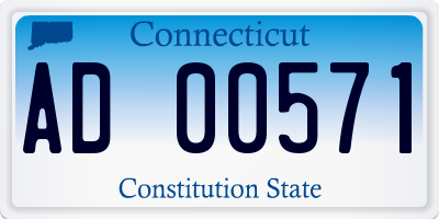 CT license plate AD00571