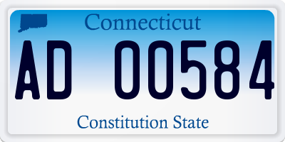 CT license plate AD00584