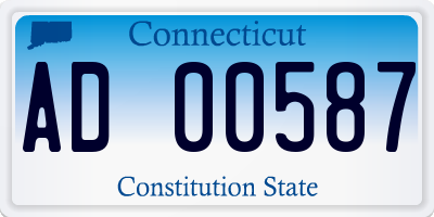 CT license plate AD00587