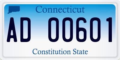 CT license plate AD00601