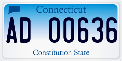 CT license plate AD00636