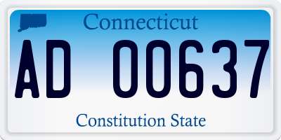 CT license plate AD00637