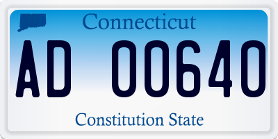 CT license plate AD00640