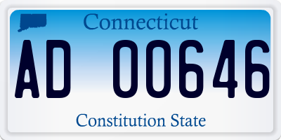 CT license plate AD00646