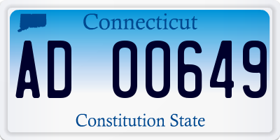 CT license plate AD00649
