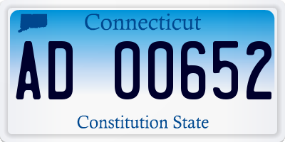 CT license plate AD00652
