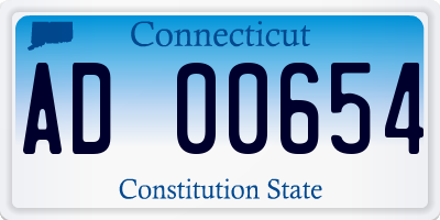 CT license plate AD00654