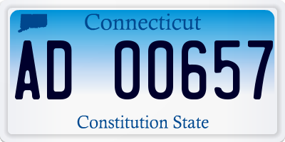 CT license plate AD00657