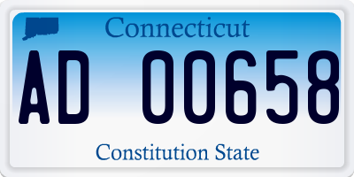 CT license plate AD00658