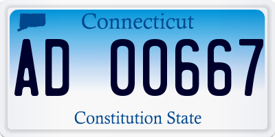CT license plate AD00667