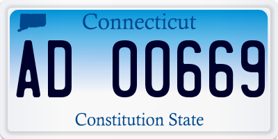 CT license plate AD00669