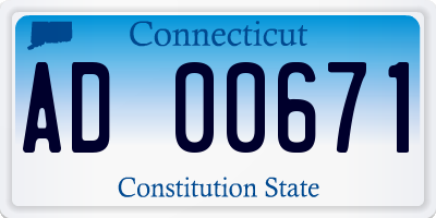 CT license plate AD00671