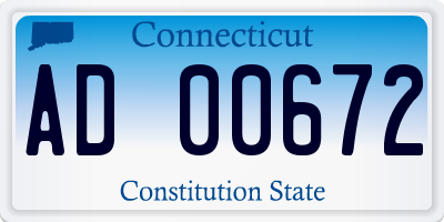CT license plate AD00672