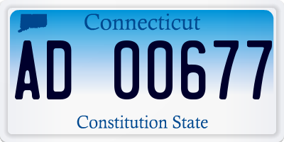 CT license plate AD00677