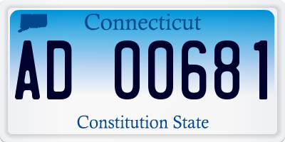 CT license plate AD00681