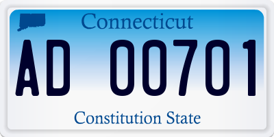 CT license plate AD00701