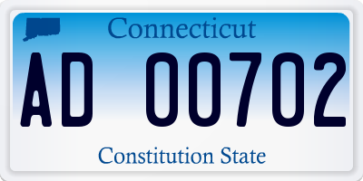 CT license plate AD00702