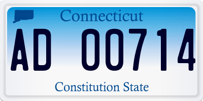 CT license plate AD00714