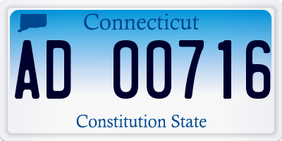 CT license plate AD00716