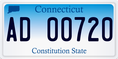CT license plate AD00720