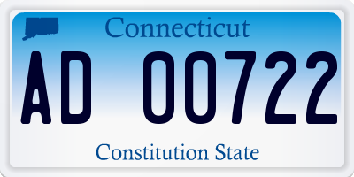 CT license plate AD00722