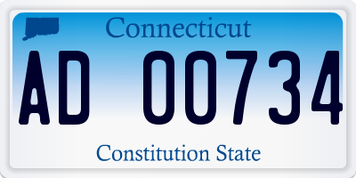 CT license plate AD00734