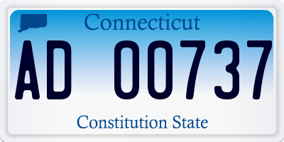 CT license plate AD00737