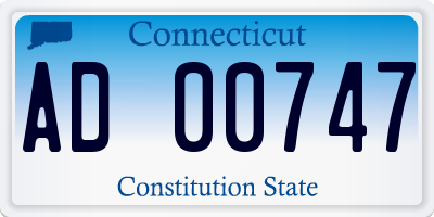 CT license plate AD00747