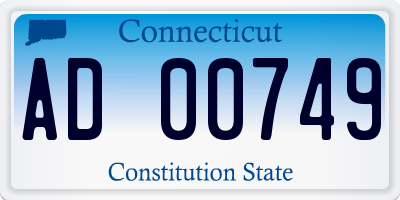 CT license plate AD00749
