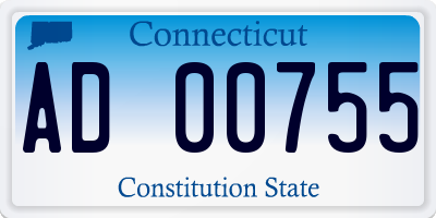 CT license plate AD00755