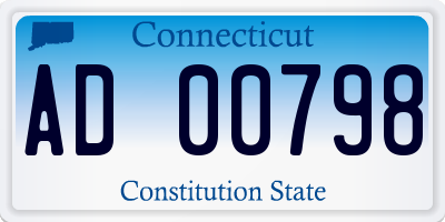 CT license plate AD00798