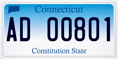 CT license plate AD00801
