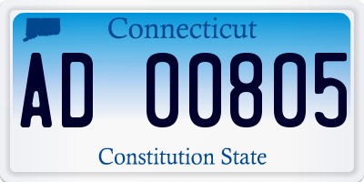 CT license plate AD00805