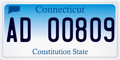 CT license plate AD00809