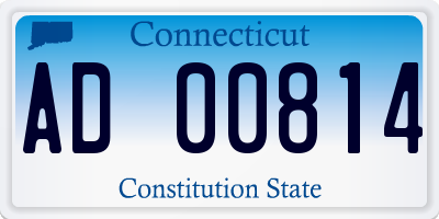 CT license plate AD00814