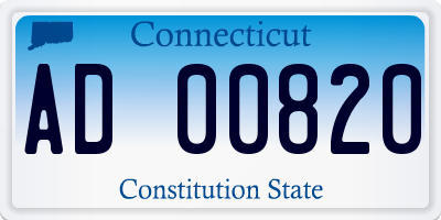 CT license plate AD00820