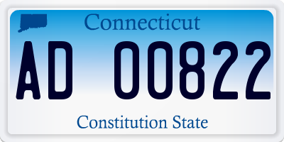 CT license plate AD00822